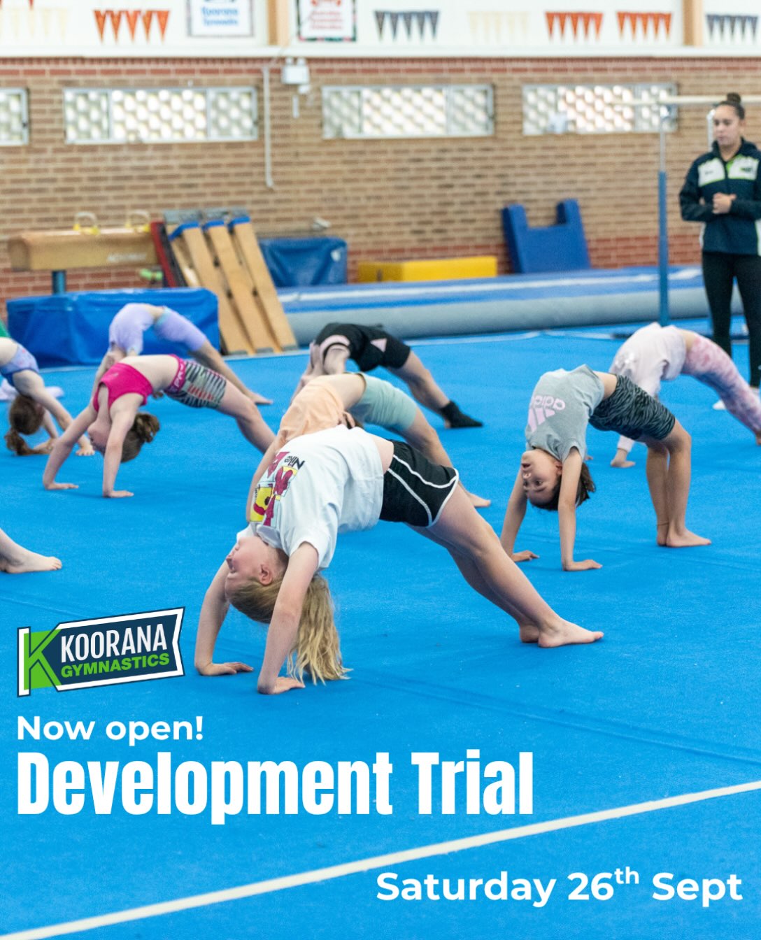 π£ Attention all: Koorana Gymnasticsβ Steps Program trial is coming up and you can book your child in today!
β° When? Saturday 26th Sep - 10.30 - 11.30am
π€Έπ»ββοΈ Who? For Female athletes aged 5-9 yrs
π What? The Steps Program is a developmental program designed to prepare young athletes for Womenβs Artistic Gymnastics (WAG) and competitive Team Gym programs.
Athletes will work through a variety of fundamental gymnastics skills, along with developing strength and flexibility.
Our coaching staff will be working with the athletes to determine their suitability for the program by assessing the following criteria:
β’ Physical abilities: Strength, flexibility, coordination, and general movement patterns.
β’ Skills testing: A broad assessment of fundamental gymnastics skills across apparatus including Vault, Bars, Beam, Floor, and Trampoline.
Visit our website to register a spot - https://portal.iclasspro.com/kooranagym/booking (link in bio)
#gymnastics #development #trial #wag
